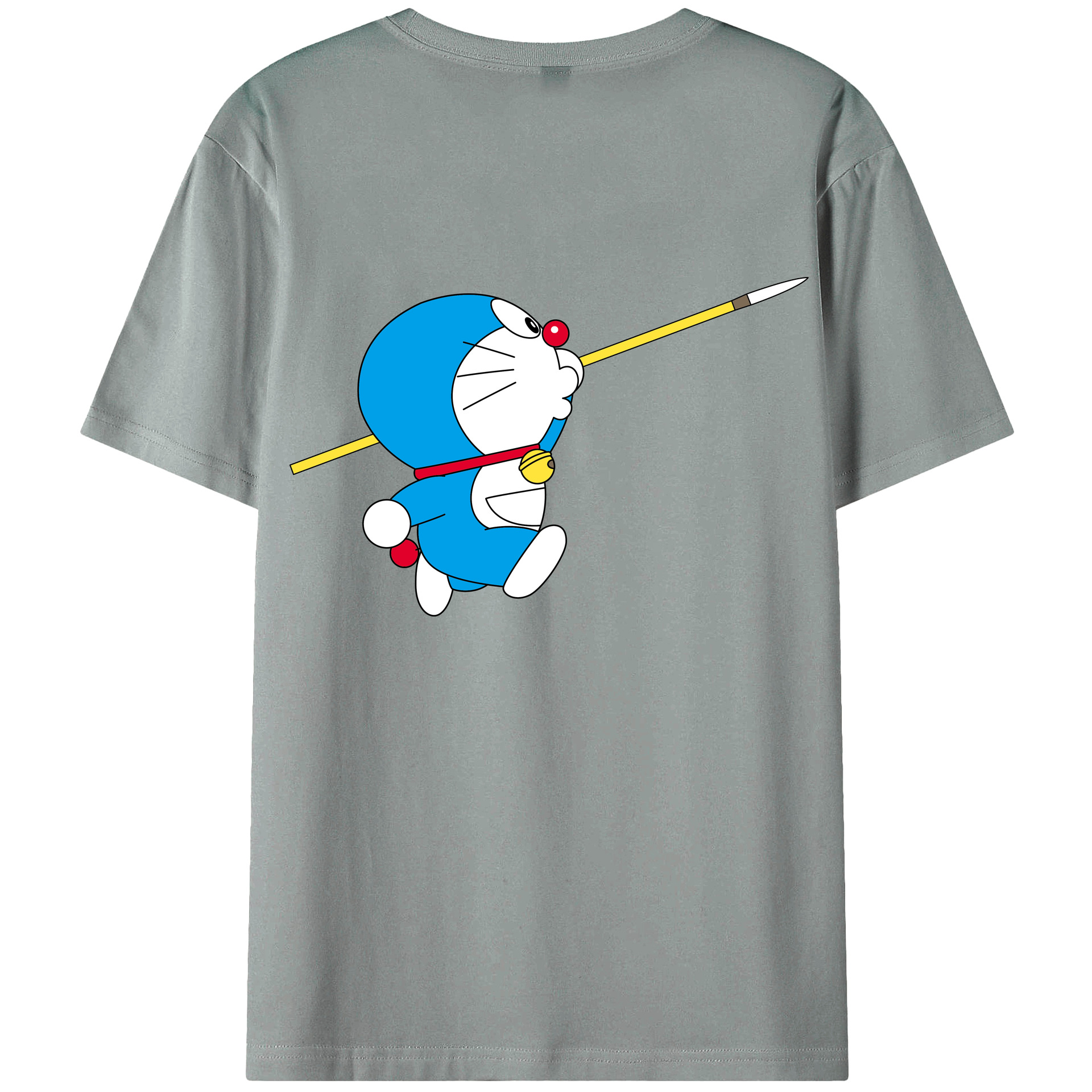 （画像用） ドラえもん Doraemon 綿100％ メンズ半袖Tシャツ（バックプリント） 通気性